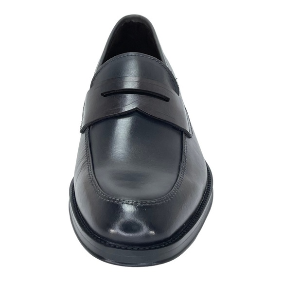 Kenneth Cole Brock Dark Grey Leather Mens Penny Loafers Size 7M - Picture 4 of 10